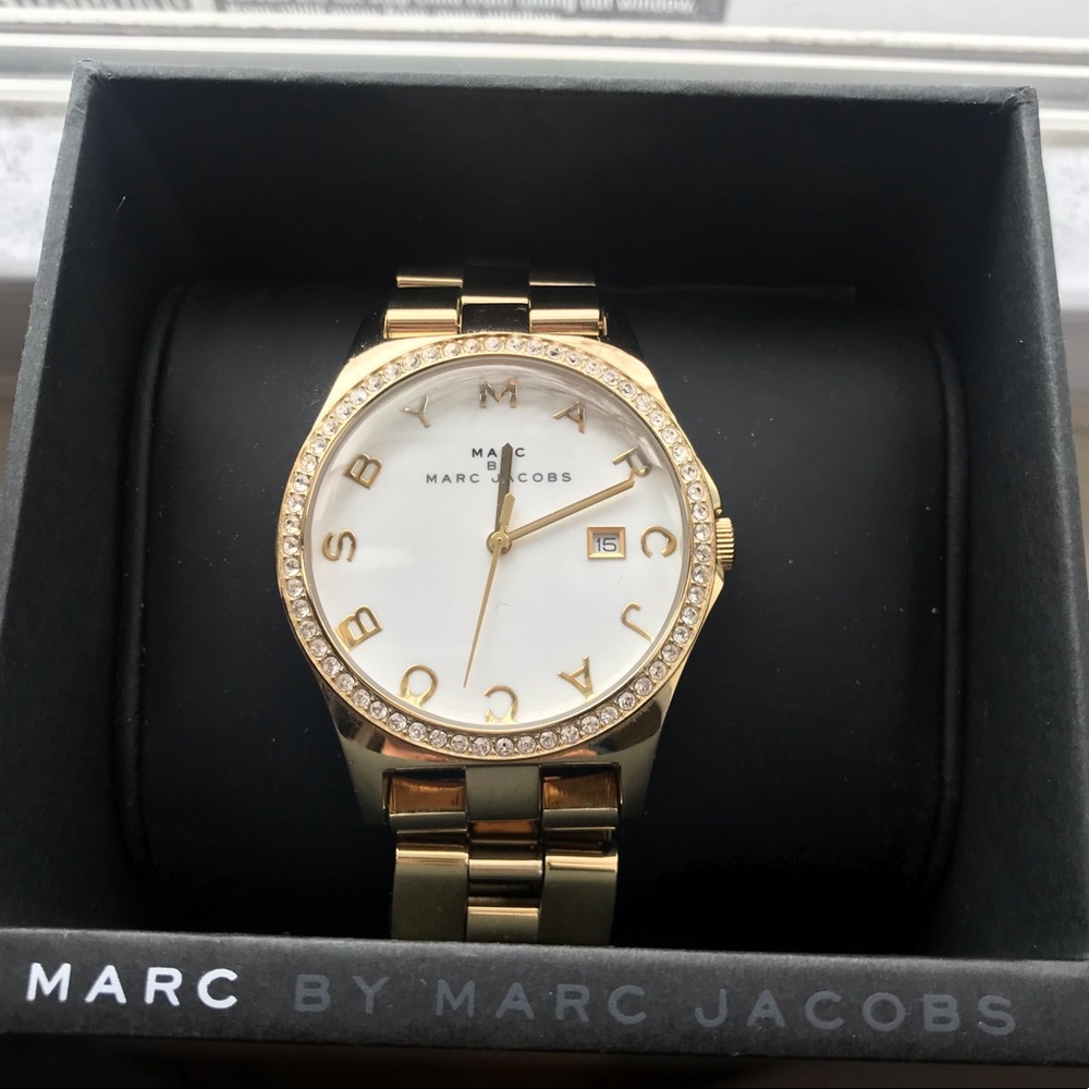 Marc Jacobs Henry Gold Crystal Watch MBM3045